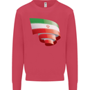 Curled Iran Flag Iranian Day Football Kids Sweatshirt Jumper Heliconia