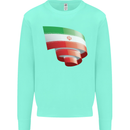 Curled Iran Flag Iranian Day Football Kids Sweatshirt Jumper Peppermint
