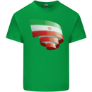 Curled Iran Flag Iranian Day Football Kids T-Shirt Childrens Irish Green