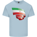 Curled Iran Flag Iranian Day Football Kids T-Shirt Childrens Light Blue