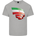 Curled Iran Flag Iranian Day Football Kids T-Shirt Childrens Sports Grey
