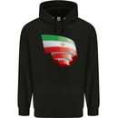 Curled Iran Flag Iranian Day Football Mens 80% Cotton Hoodie Black