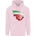 Curled Iran Flag Iranian Day Football Mens 80% Cotton Hoodie Light Pink