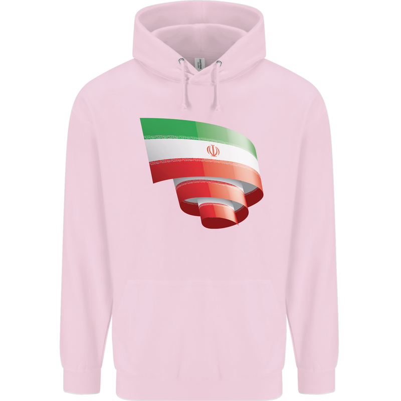 Curled Iran Flag Iranian Day Football Mens 80% Cotton Hoodie Light Pink