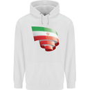Curled Iran Flag Iranian Day Football Mens 80% Cotton Hoodie White