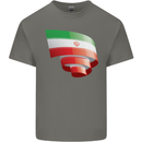 Curled Iran Flag Iranian Day Football Mens Cotton T-Shirt Tee Top Charcoal