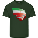 Curled Iran Flag Iranian Day Football Mens Cotton T-Shirt Tee Top Forest Green