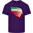 Curled Iran Flag Iranian Day Football Mens Cotton T-Shirt Tee Top Purple