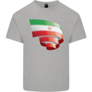 Curled Iran Flag Iranian Day Football Mens Cotton T-Shirt Tee Top Sports Grey