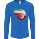 Curled Iran Flag Iranian Day Football Mens Long Sleeve T-Shirt Royal Blue