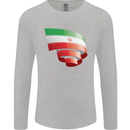 Curled Iran Flag Iranian Day Football Mens Long Sleeve T-Shirt Sports Grey