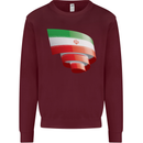 Curled Iran Flag Iranian Day Football Mens Sweatshirt Jumper Maroon