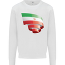 Curled Iran Flag Iranian Day Football Mens Sweatshirt Jumper White