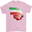 Curled Iran Flag Iranian Day Football Mens T-Shirt 100% Cotton Light Pink