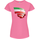Curled Iran Flag Iranian Day Football Womens Petite Cut T-Shirt Azalea