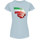 Curled Iran Flag Iranian Day Football Womens Petite Cut T-Shirt Light Blue