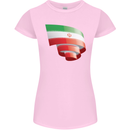 Curled Iran Flag Iranian Day Football Womens Petite Cut T-Shirt Light Pink