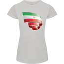 Curled Iran Flag Iranian Day Football Womens Petite Cut T-Shirt Sports Grey
