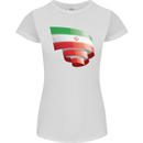Curled Iran Flag Iranian Day Football Womens Petite Cut T-Shirt White