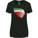 Curled Iran Flag Iranian Day Football Womens Wider Cut T-Shirt Black