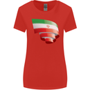 Curled Iran Flag Iranian Day Football Womens Wider Cut T-Shirt Red