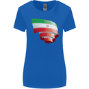 Curled Iran Flag Iranian Day Football Womens Wider Cut T-Shirt Royal Blue
