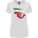 Curled Iran Flag Iranian Day Football Womens Wider Cut T-Shirt White