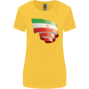 Curled Iran Flag Iranian Day Football Womens Wider Cut T-Shirt Yellow