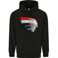 Curled Iraq Flag Iraqi Day Football Childrens Kids Hoodie Black