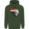 Curled Iraq Flag Iraqi Day Football Childrens Kids Hoodie Forest Green
