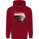 Curled Iraq Flag Iraqi Day Football Childrens Kids Hoodie Red