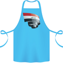 Curled Iraq Flag Iraqi Day Football Cotton Apron 100% Organic Turquoise