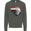 Curled Iraq Flag Iraqi Day Football Kids Sweatshirt Jumper Storm Grey