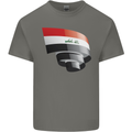 Curled Iraq Flag Iraqi Day Football Kids T-Shirt Childrens Charcoal