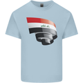 Curled Iraq Flag Iraqi Day Football Kids T-Shirt Childrens Light Blue