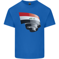 Curled Iraq Flag Iraqi Day Football Kids T-Shirt Childrens Royal Blue