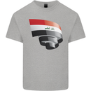 Curled Iraq Flag Iraqi Day Football Kids T-Shirt Childrens Sports Grey