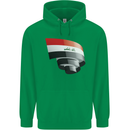 Curled Iraq Flag Iraqi Day Football Mens 80% Cotton Hoodie Irish Green