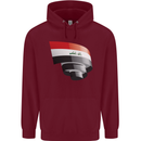 Curled Iraq Flag Iraqi Day Football Mens 80% Cotton Hoodie Maroon