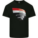 Curled Iraq Flag Iraqi Day Football Mens Cotton T-Shirt Tee Top Black