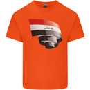 Curled Iraq Flag Iraqi Day Football Mens Cotton T-Shirt Tee Top Orange