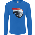Curled Iraq Flag Iraqi Day Football Mens Long Sleeve T-Shirt Royal Blue