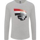 Curled Iraq Flag Iraqi Day Football Mens Long Sleeve T-Shirt Sports Grey