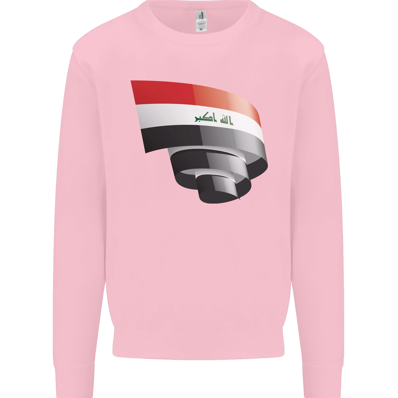 Curled Iraq Flag Iraqi Day Football Mens Sweatshirt Jumper Light Pink