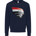 Curled Iraq Flag Iraqi Day Football Mens Sweatshirt Jumper Navy Blue