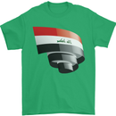 Curled Iraq Flag Iraqi Day Football Mens T-Shirt 100% Cotton Irish Green