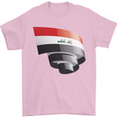 Curled Iraq Flag Iraqi Day Football Mens T-Shirt 100% Cotton Light Pink