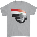 Curled Iraq Flag Iraqi Day Football Mens T-Shirt 100% Cotton Sports Grey