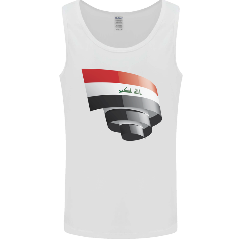 Curled Iraq Flag Iraqi Day Football Mens Vest Tank Top White