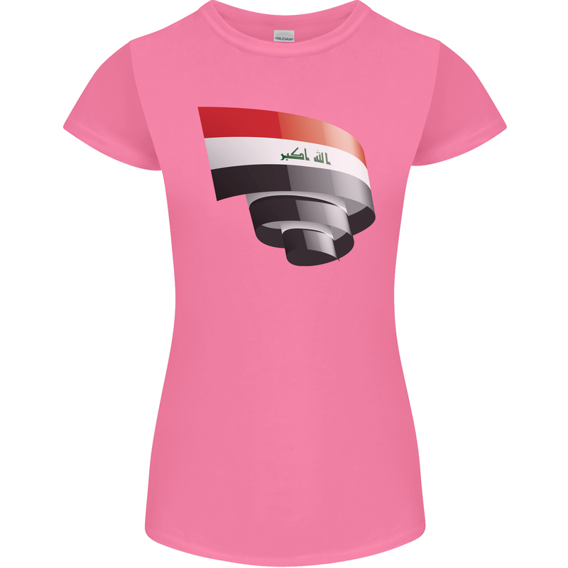 Curled Iraq Flag Iraqi Day Football Womens Petite Cut T-Shirt Azalea